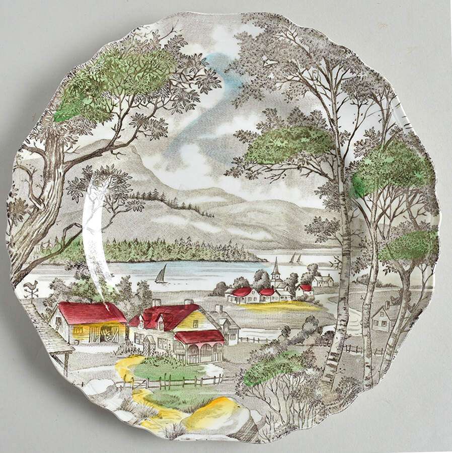 Welcome Home (White Background) Luncheon Plate by J & G Meakin-1