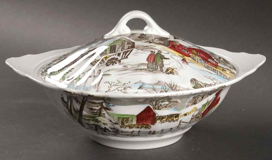 Welcome Home (White Background) Round Covered Vegetable by J & G Meakin-1