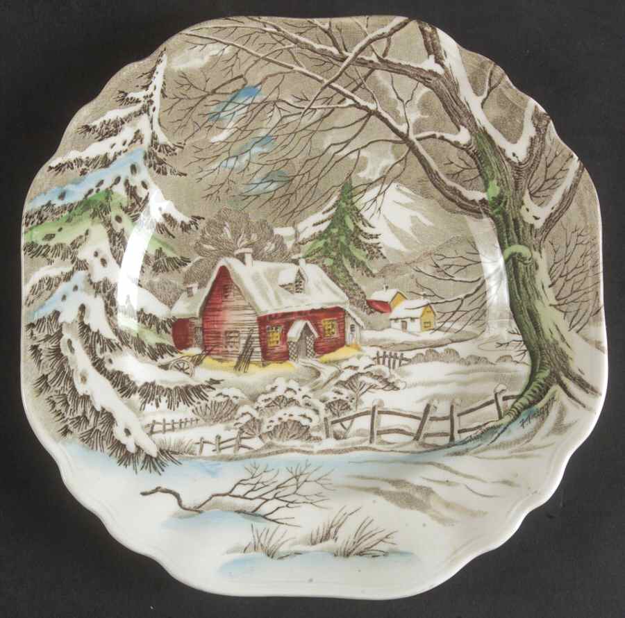 Welcome Home (White Background) Square Dessert Plate by J & G Meakin-1