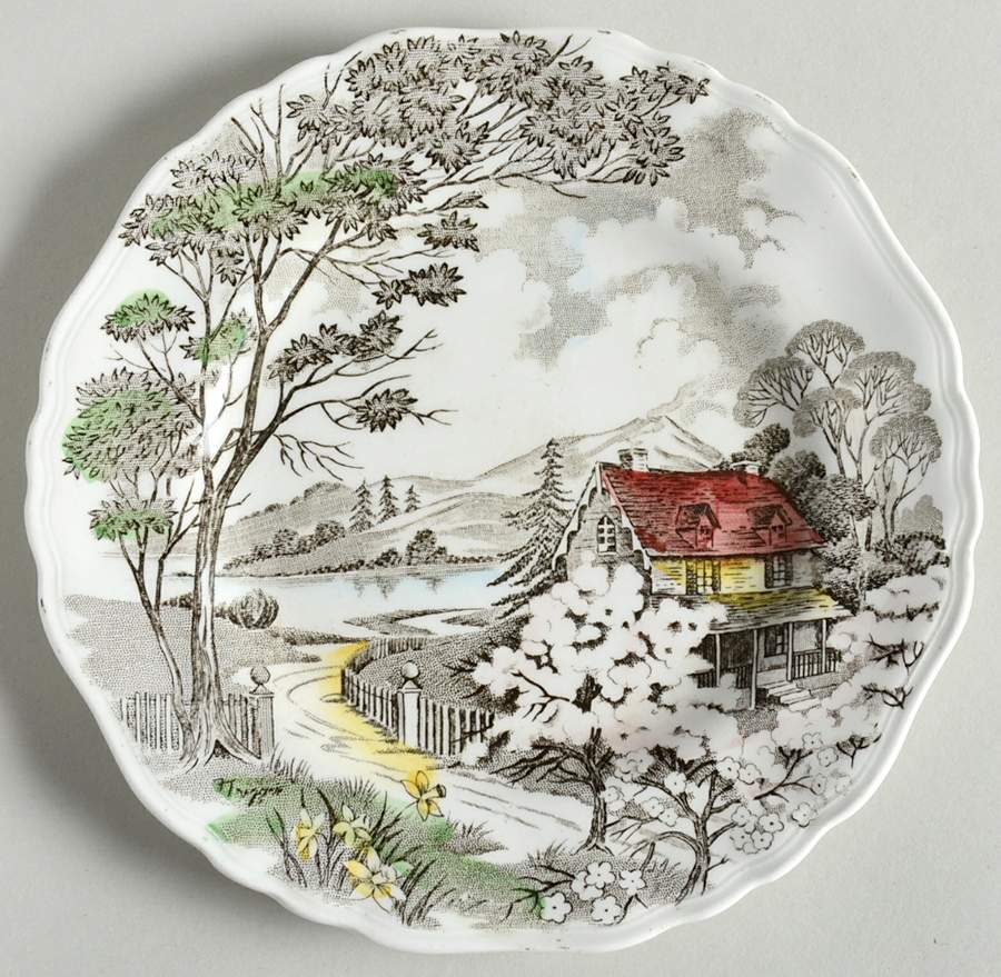 Welcome Home (White Background) Bread & Butter Plate by J & G Meakin-1