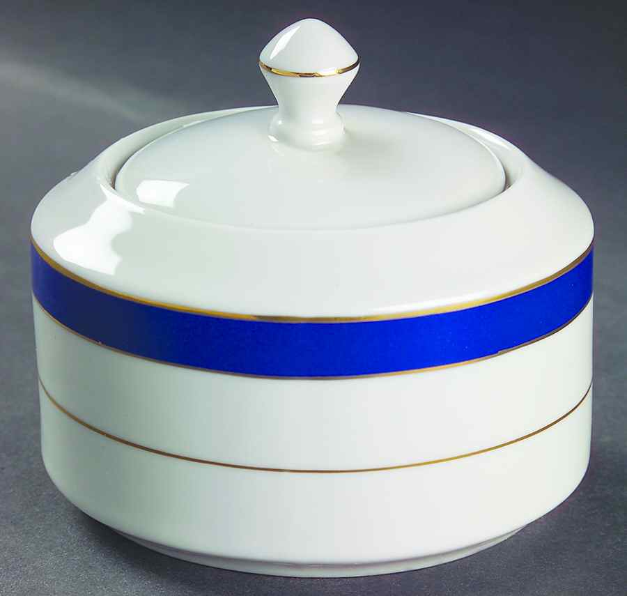 Royal Lapis (Royal Blue Band) Sugar Bowl & Lid by Muirfield-1
