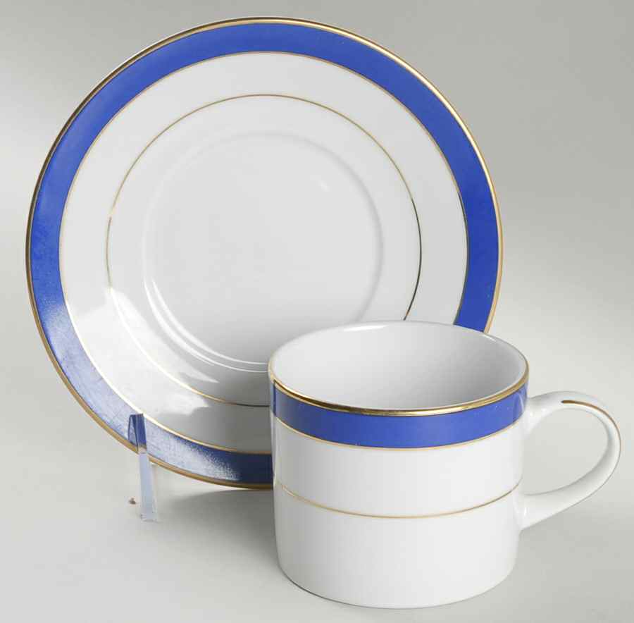 Royal Lapis (Royal Blue Band) Flat Cup & Saucer Set by Muirfield-1