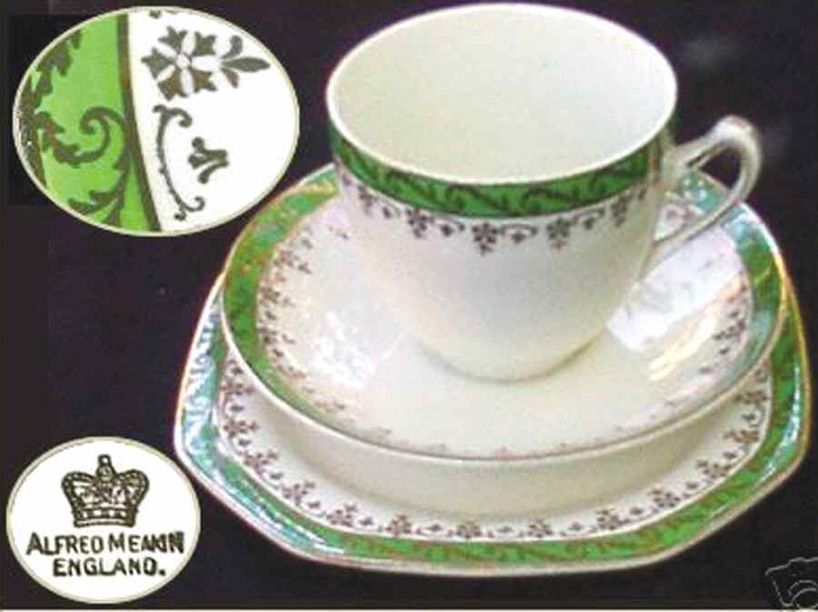 Pride of Erin Flat Cup & Saucer Set by Alfred Meakin-1
