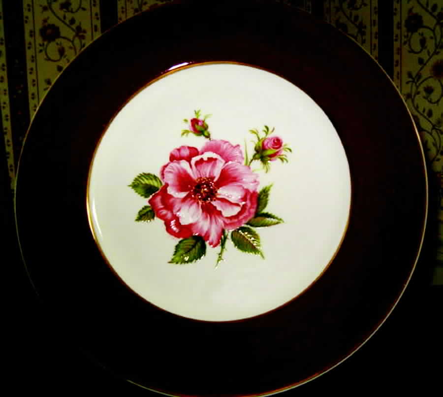 English Rose Red Dinner Plate by Myott Staffordshire-1