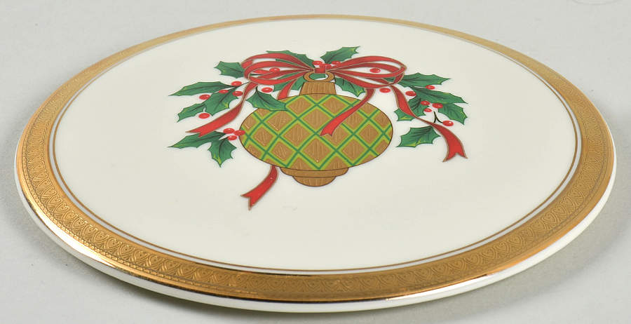 Holly Ornament (Gold) Lid for 5" Round Box by Mikasa-1