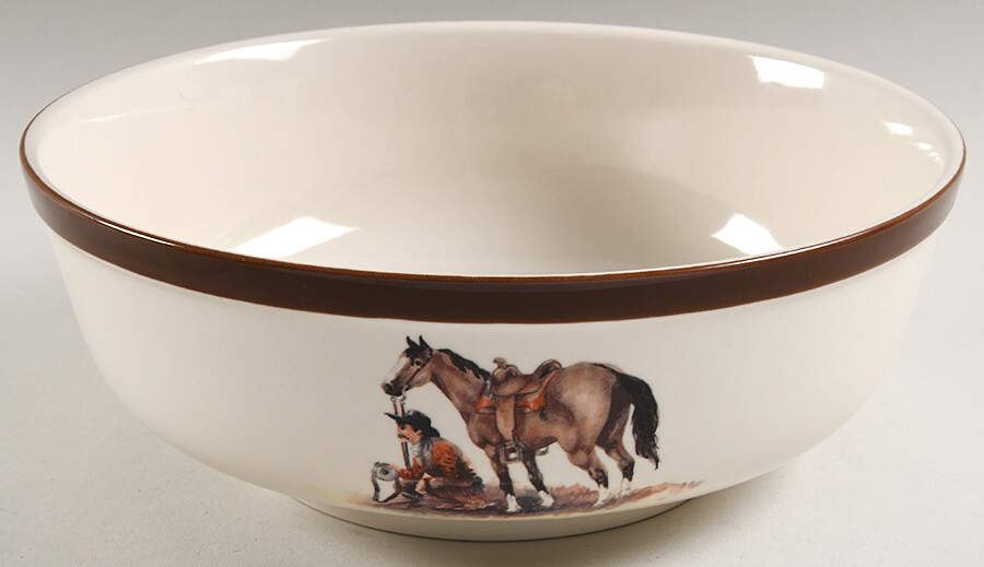 Cowboy Reflections 9" Round Vegetable Bowl by Montana Lifestyles-1