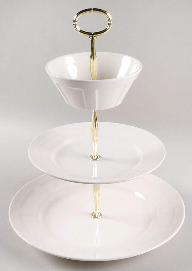 Radiance 11 1/4"  2 Tier Footed Serving Tray (DP,SP,FR) HC by Mikasa-1