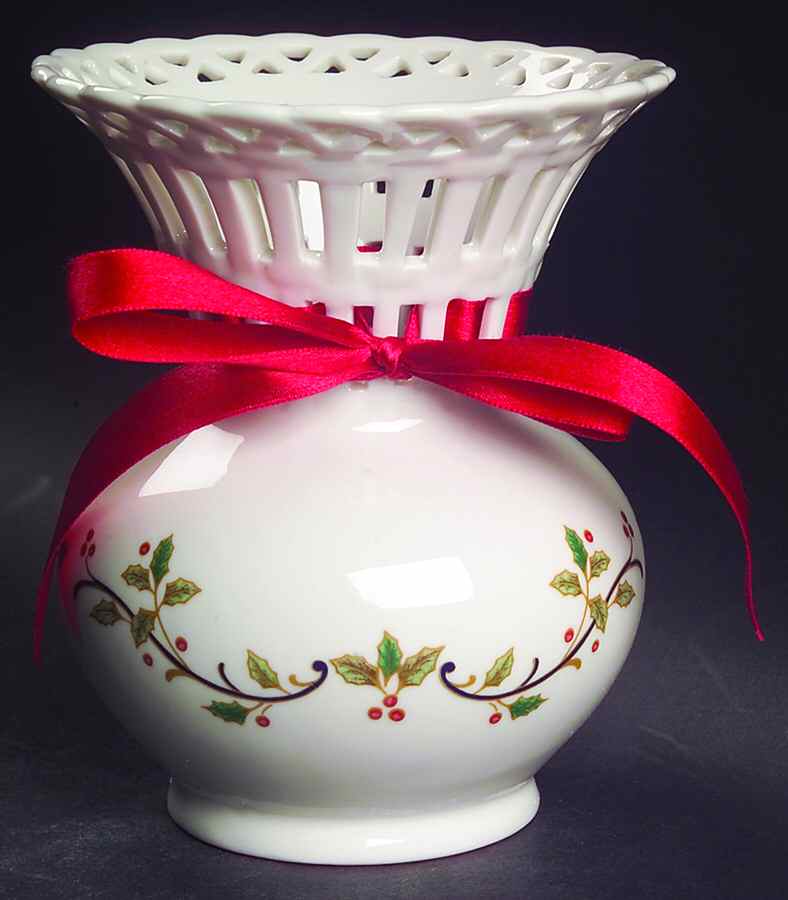 Holiday Lace 5" Pierced Vase by Mikasa-1