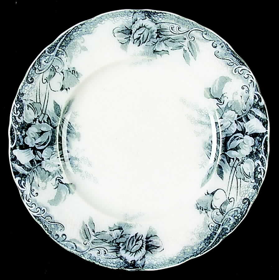 Sweet Pea Blue Gray Dessert/Pie Plate by J & G Meakin-1