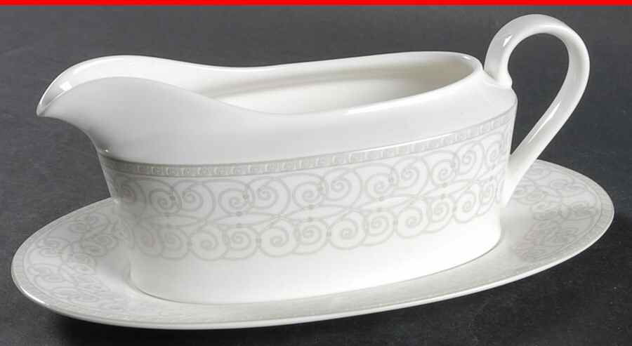 Serenade Gravy Boat & Underplate by Mikasa-1
