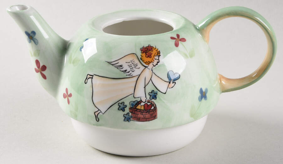 Harmony Heart Individual Teapot with Cup Teapot No Lid by Mesa Intl-1