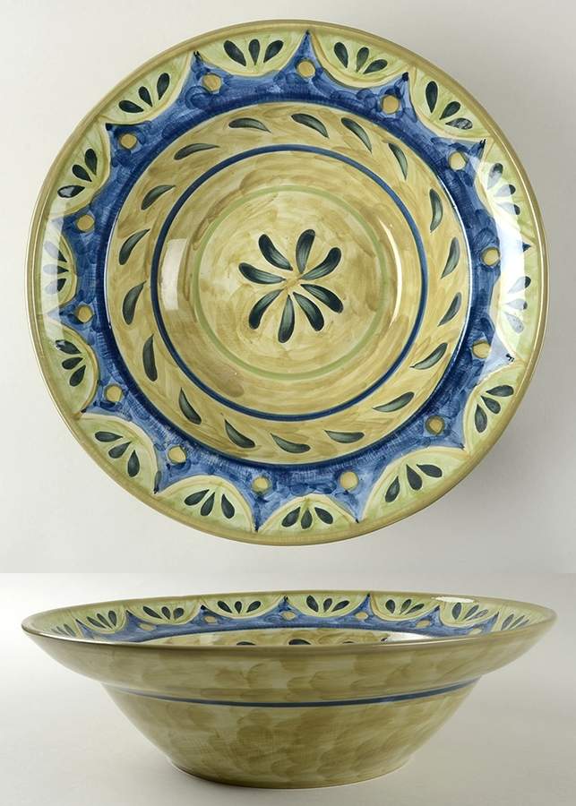Tuscany Lapis 13" Pasta Serving Bowl by Mesa Intl-1