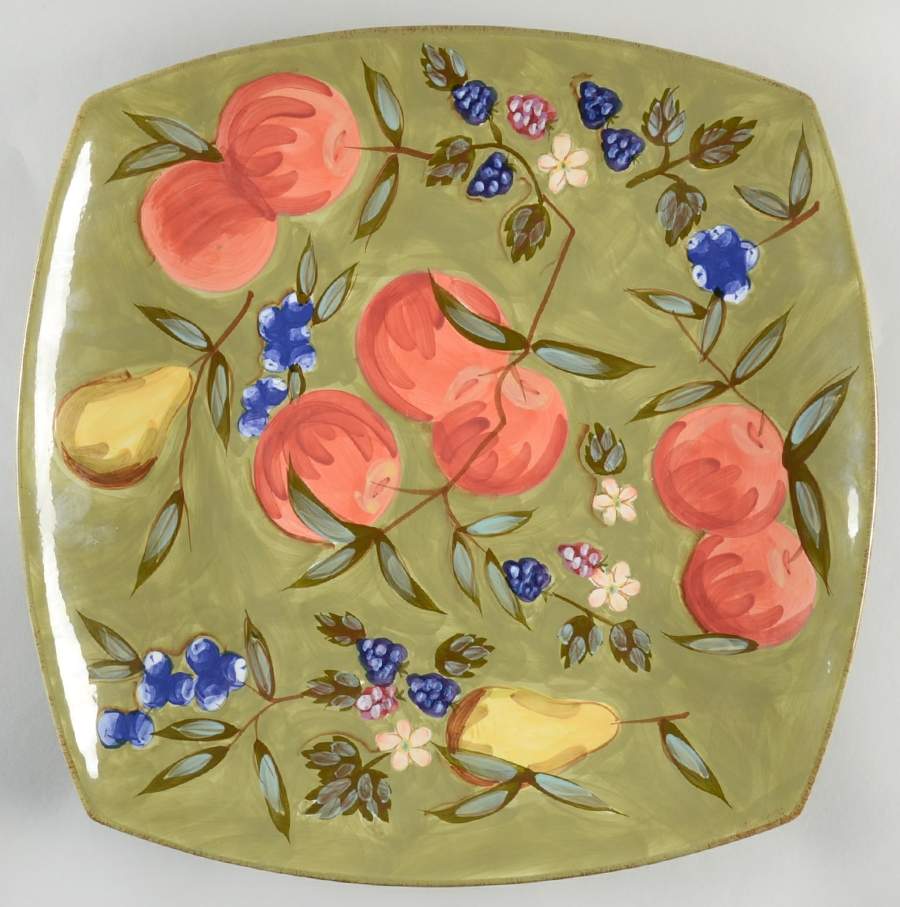 Santa Rosa Green 16" Square Serving Platter by Mesa Intl-1