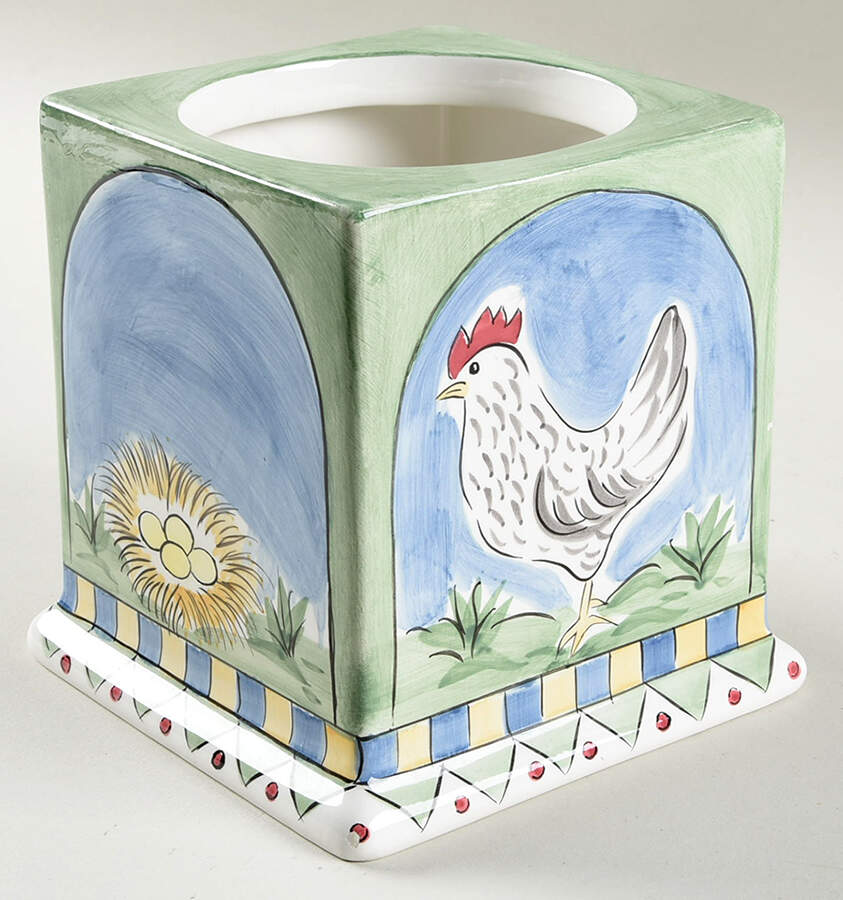 Rooster and Chicks Small Canister No Lid by Mesa Intl-1
