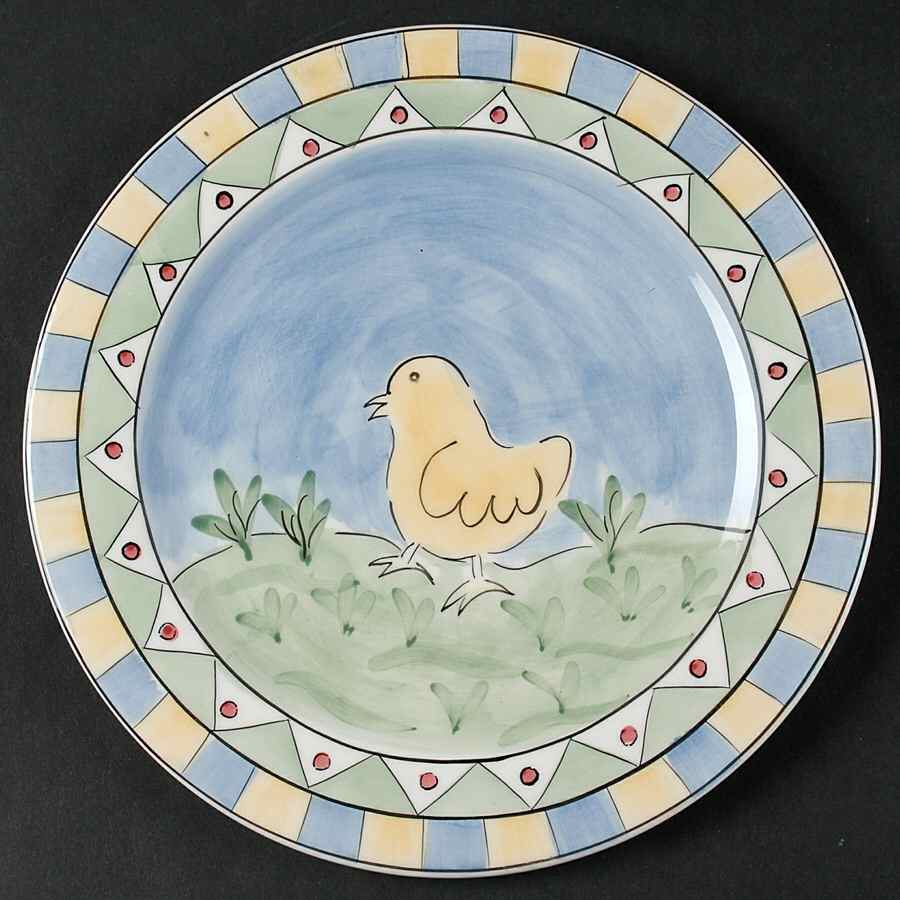 Rooster and Chicks Salad/Dessert Plate by Mesa Intl-1