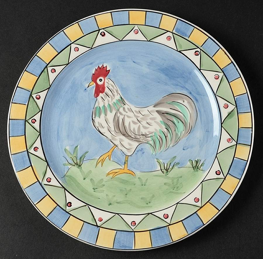 Rooster and Chicks Salad/Dessert Plate by Mesa Intl-1