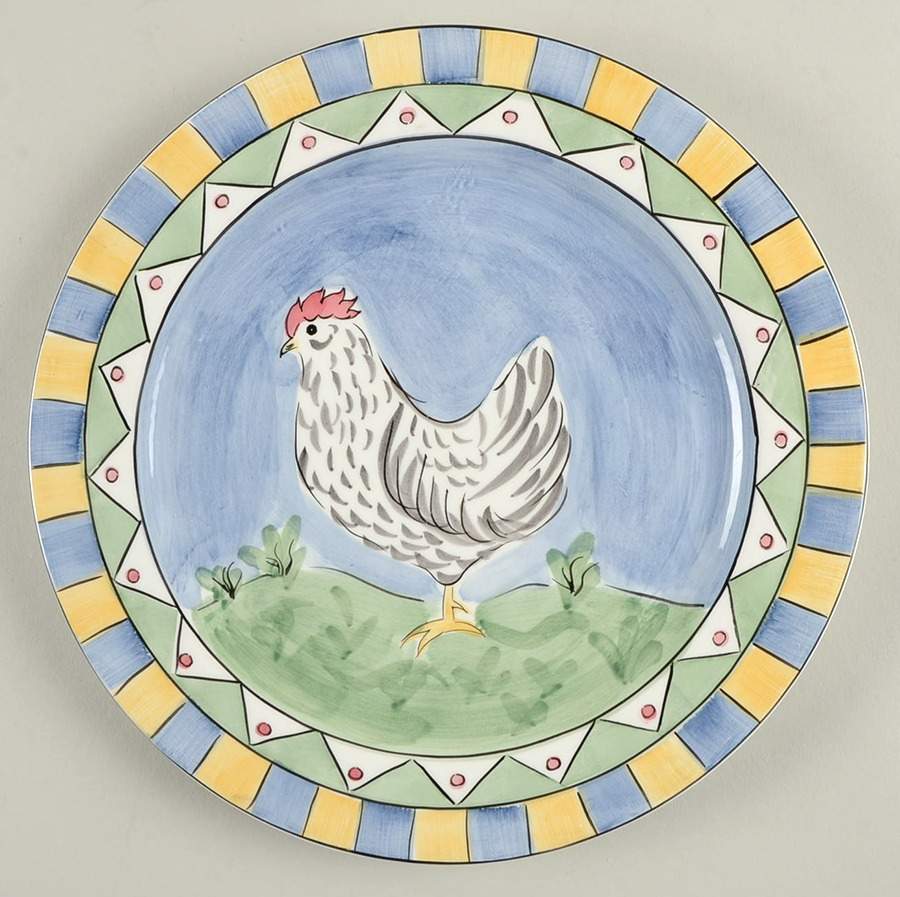 Rooster and Chicks Salad/Dessert Plate by Mesa Intl-1