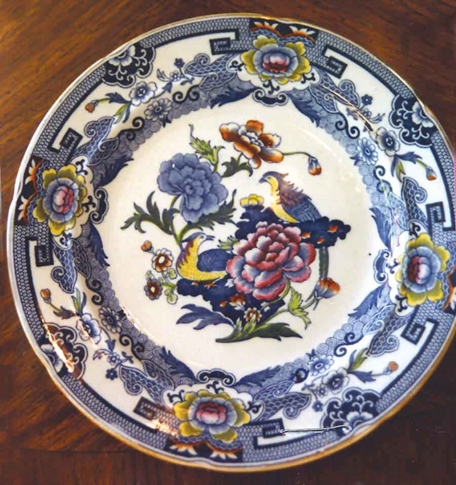 Blue Pheasants Blue Multicolor Dinner Plate by Mason's-1