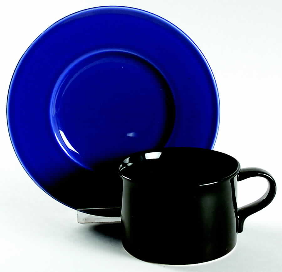 Black Plus Blue Flat Cup & Saucer Set by Mikasa-1