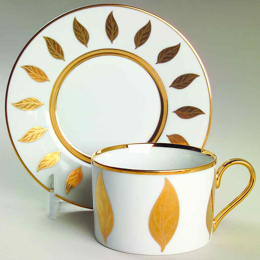 Golding Leaves Flat Cup & Saucer Set by Marc Blackwell-1