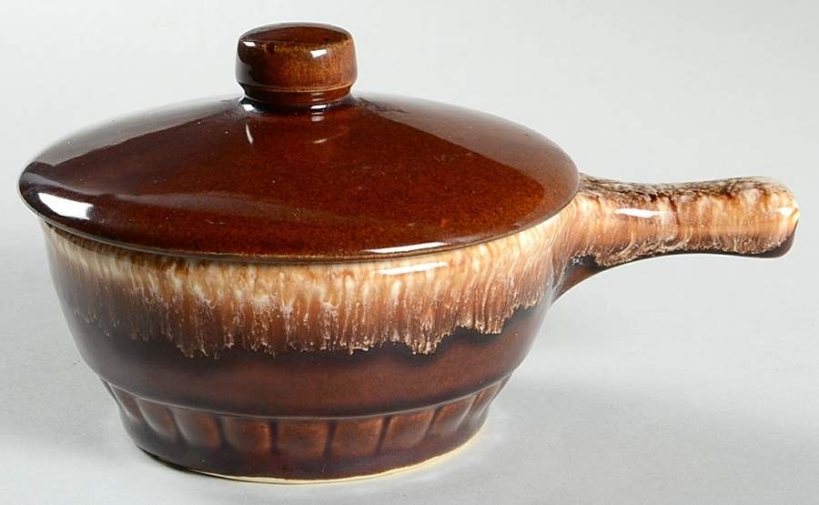 Brown Drip Individual Soup & Lid by Mount Clemens-1