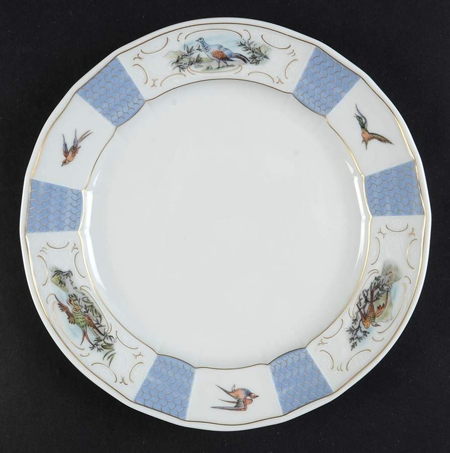 Birdsong Blue Salad/Dessert Plate by Mottahedeh-1
