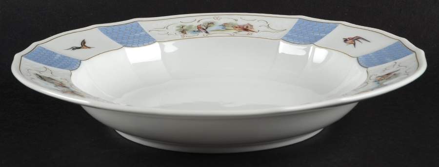 Birdsong Blue Large Rim Soup Bowl by Mottahedeh-1
