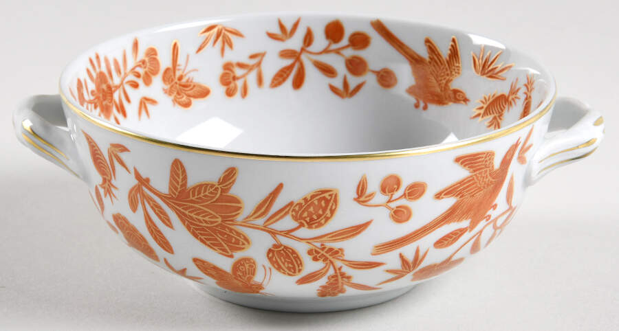 Sacred Bird & Butterfly (2004, Gold Accents) Flat Cream Soup Bowl by Mottahedeh-1
