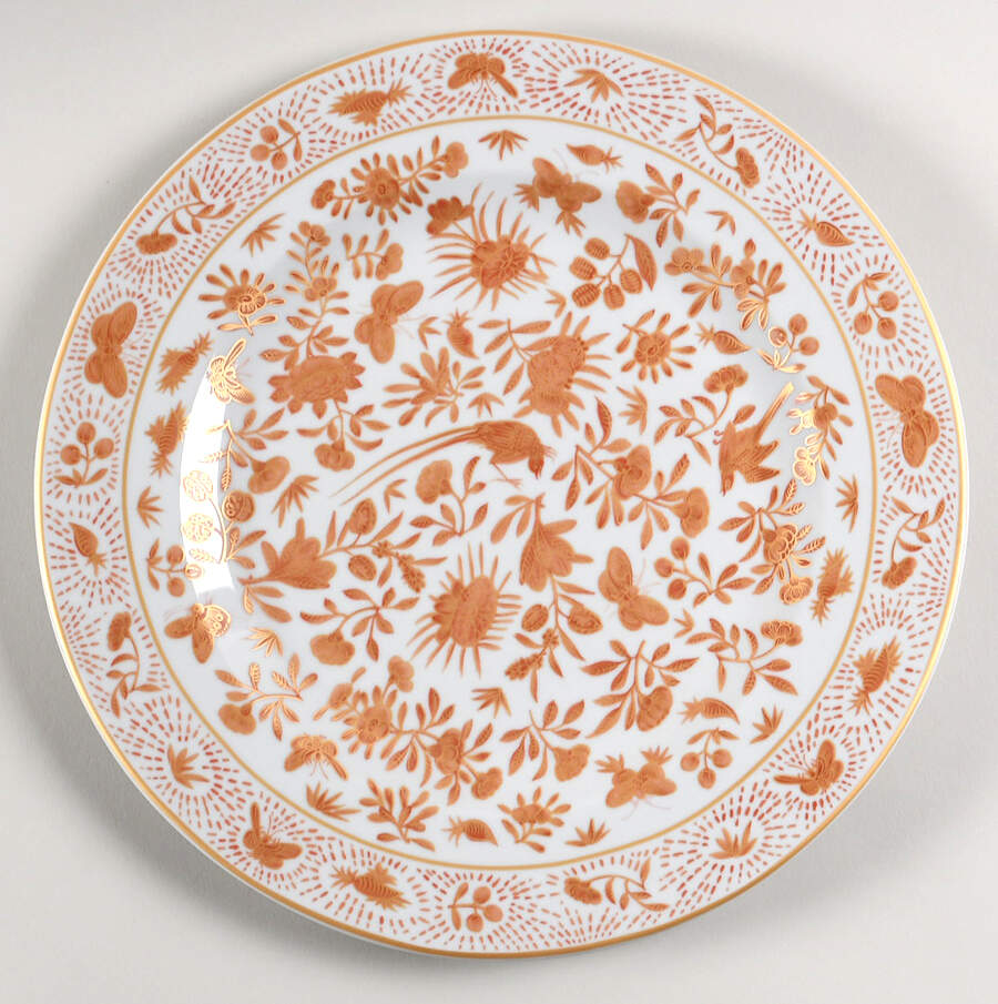 Sacred Bird & Butterfly (2004, Gold Accents) Service Plate (Charger) by Mottahedeh-1