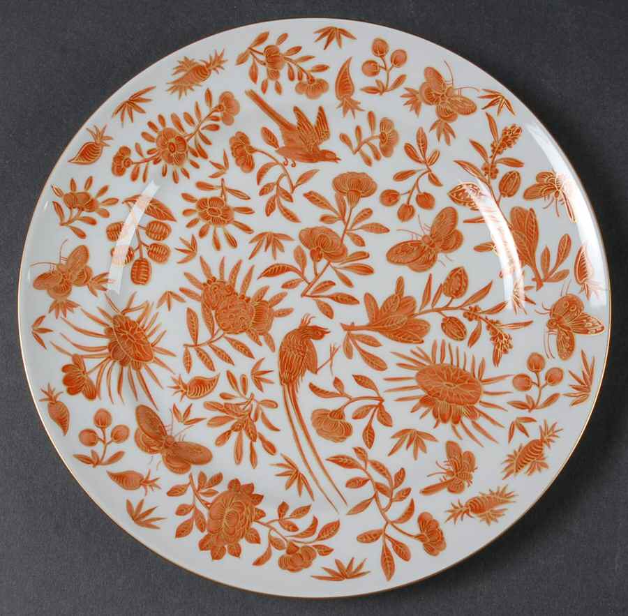 Sacred Bird & Butterfly (2004, Gold Accents) Salad/Dessert Plate by Mottahedeh-1
