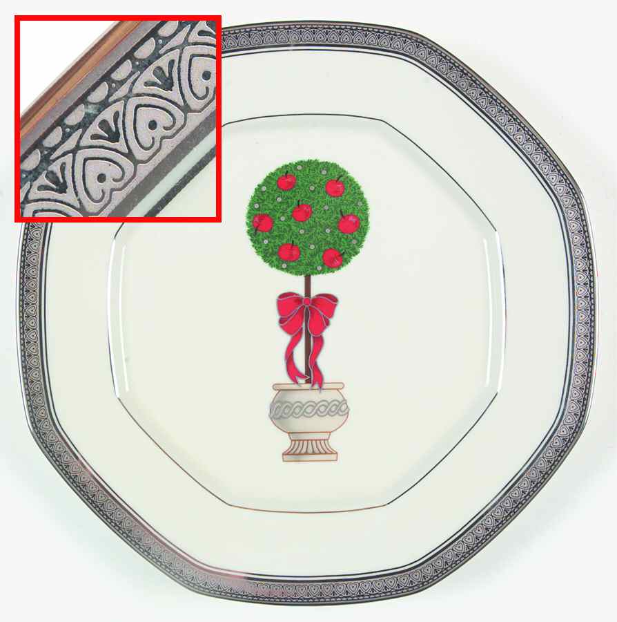 Topiary (Platinum, No Color Band) Octagonal Luncheon Plate by Mikasa-1