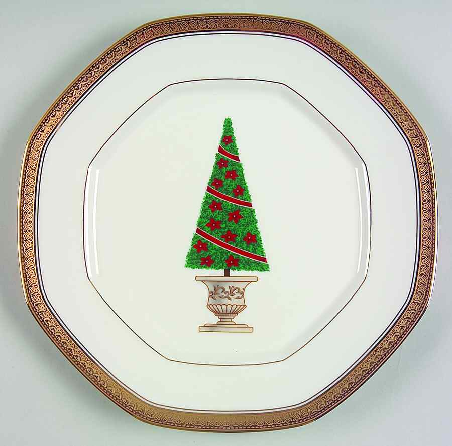 Topiary (Gold, No Color Band) Octagonal Luncheon Plate by Mikasa-1