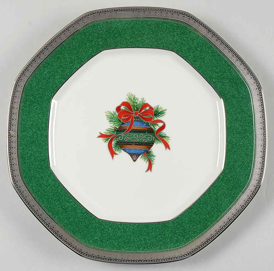 Pine Ornament (Platinum) Octagonal Luncheon Plate by Mikasa-1