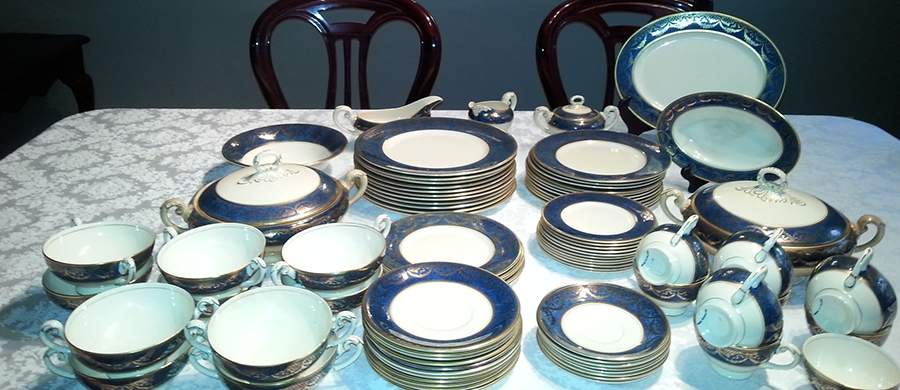 1136PU Footed Cream Soup Bowl & Saucer Set by Myott Staffordshire-1