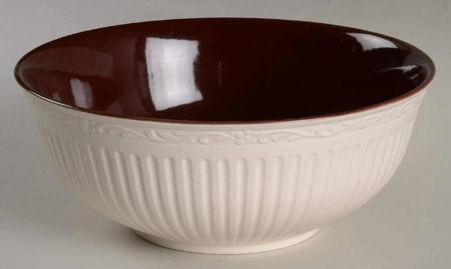 Italian Mocha (Dark Brown) 8" Round Vegetable Bowl by Mikasa-1