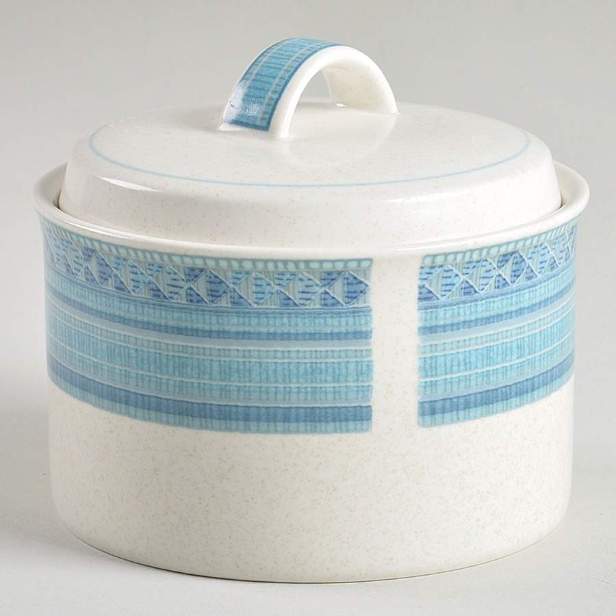 Turquoise Mosaic Sugar Bowl & Lid by Mikasa-1
