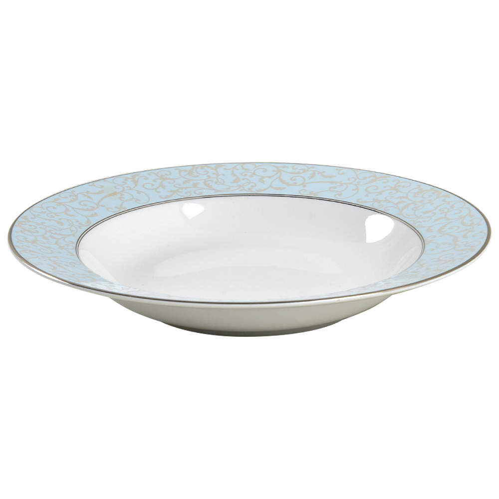 Parchment Blue Rim Soup Bowl by Mikasa-1