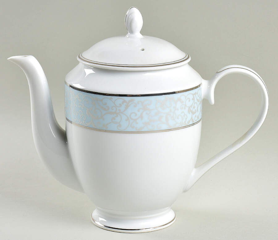 Parchment Blue Coffee Pot & Lid by Mikasa-1