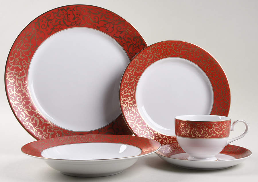 Parchment Red 5 Piece Place Setting by Mikasa-1