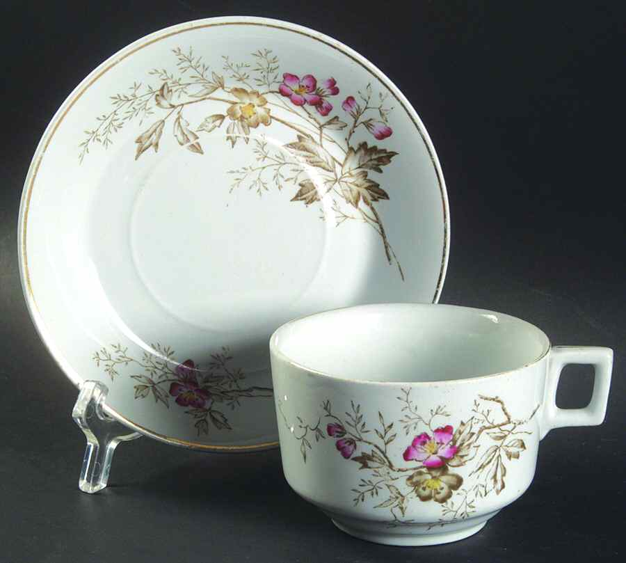 MEA192 Flat Cup & Saucer Set by Alfred Meakin-1