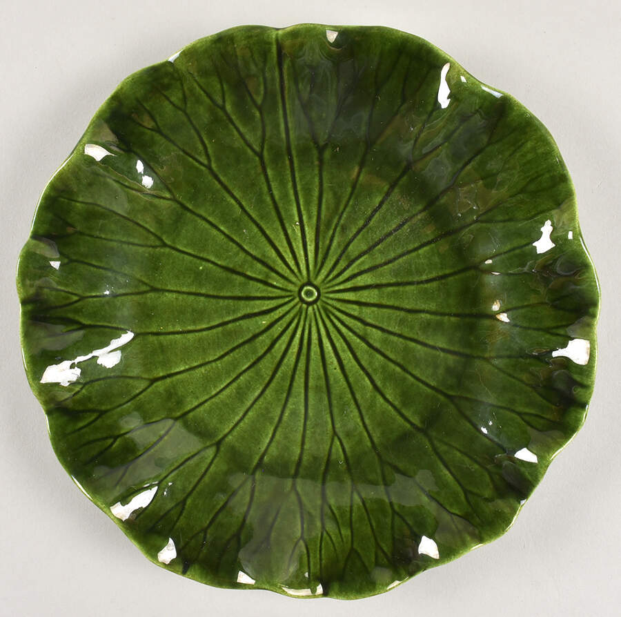 Lotus Dark Green Salad Plate by Metlox - Poppytrail - Vernon-1