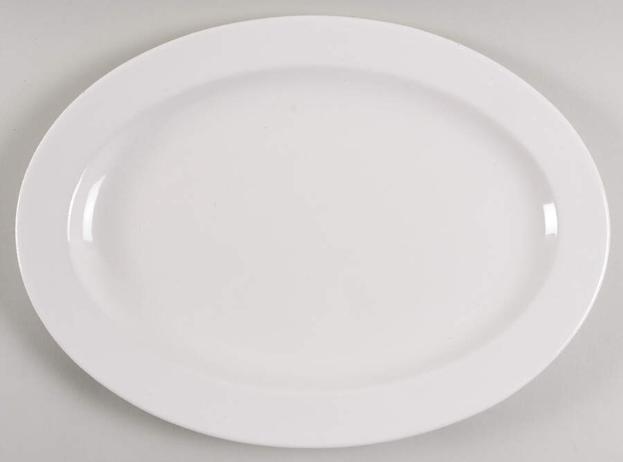 Classic White 16" Oval Serving Platter by Martha Stewart-1