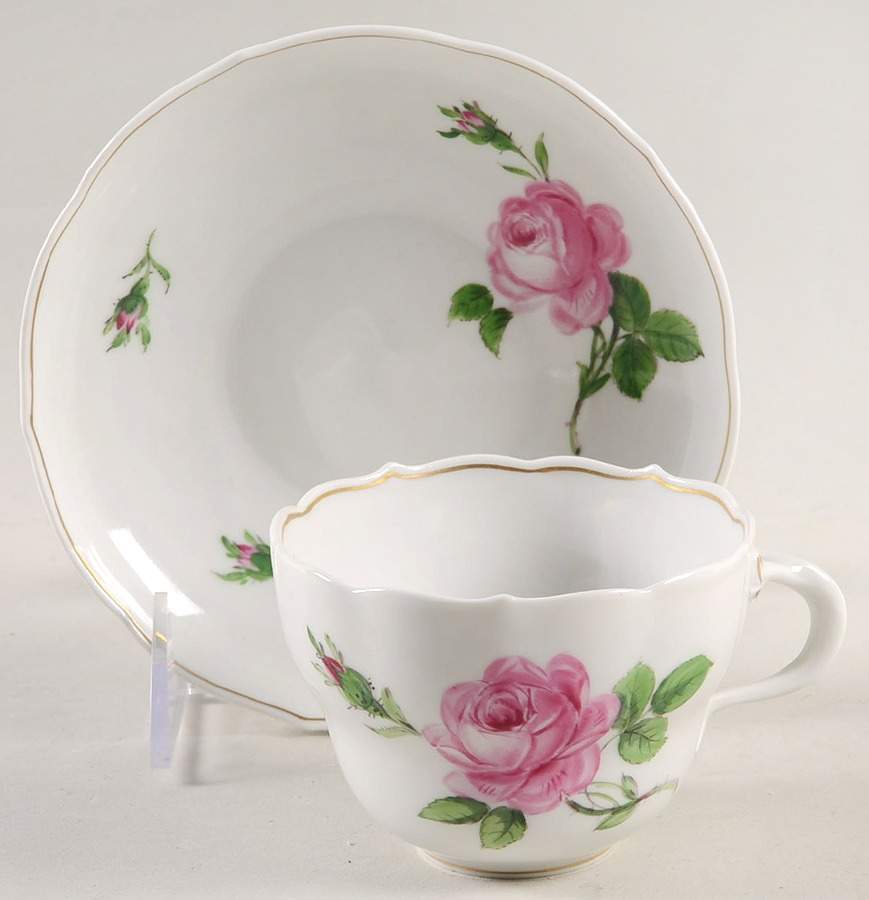 MSS111 Flat Cup & Saucer Set by Meissen (Germany)-1