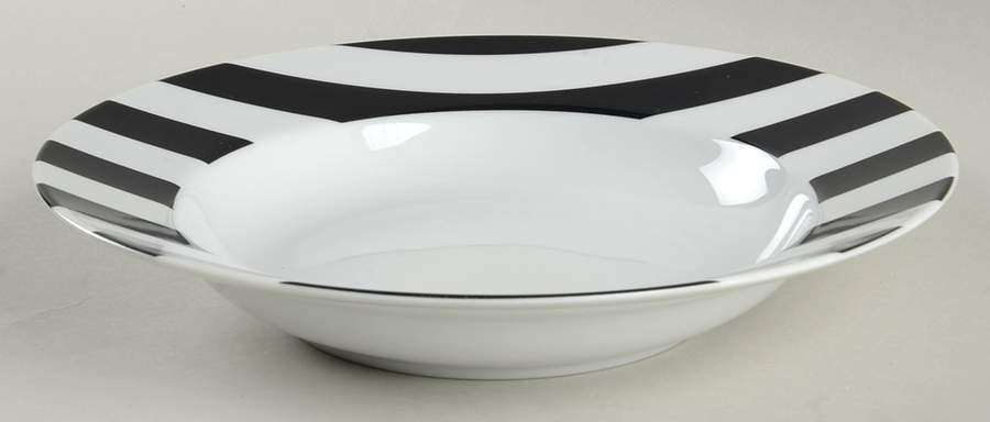 Awnings Stripe Black 9" Soup/Pasta Bowl by Marc Blackwell-1