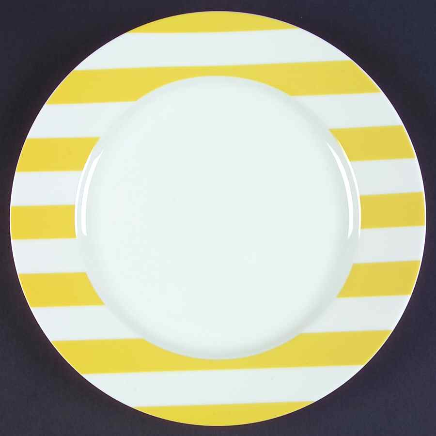 Awnings Stripe Lemon Dinner Plate by Marc Blackwell-1
