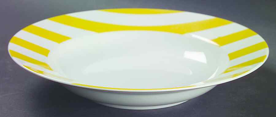 Awnings Stripe Lemon 9" Soup/Pasta Bowl by Marc Blackwell-1