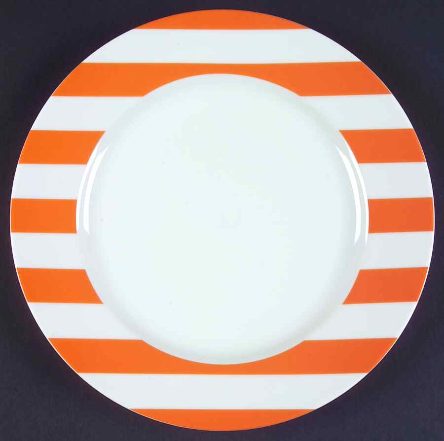 Awnings Stripe Melon Dinner Plate by Marc Blackwell-1