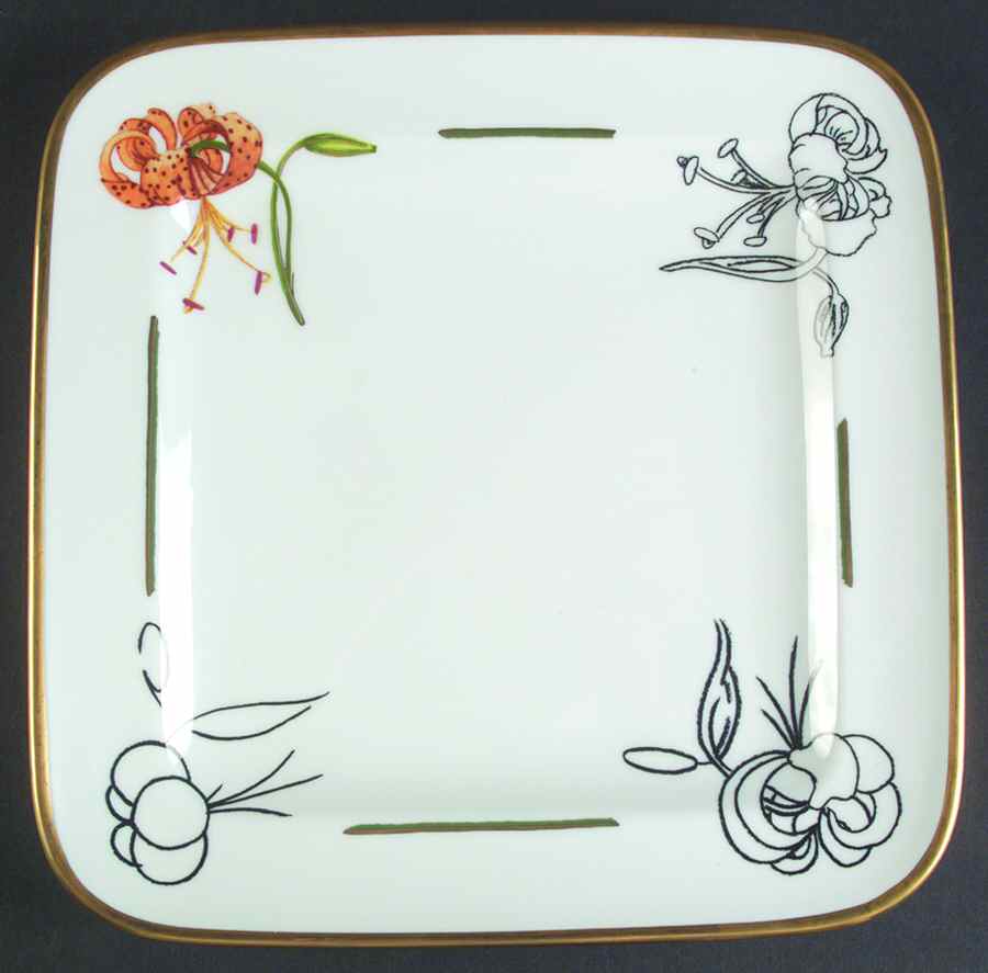 Mamie's Garden 11" Square Tray by Marc Blackwell-1