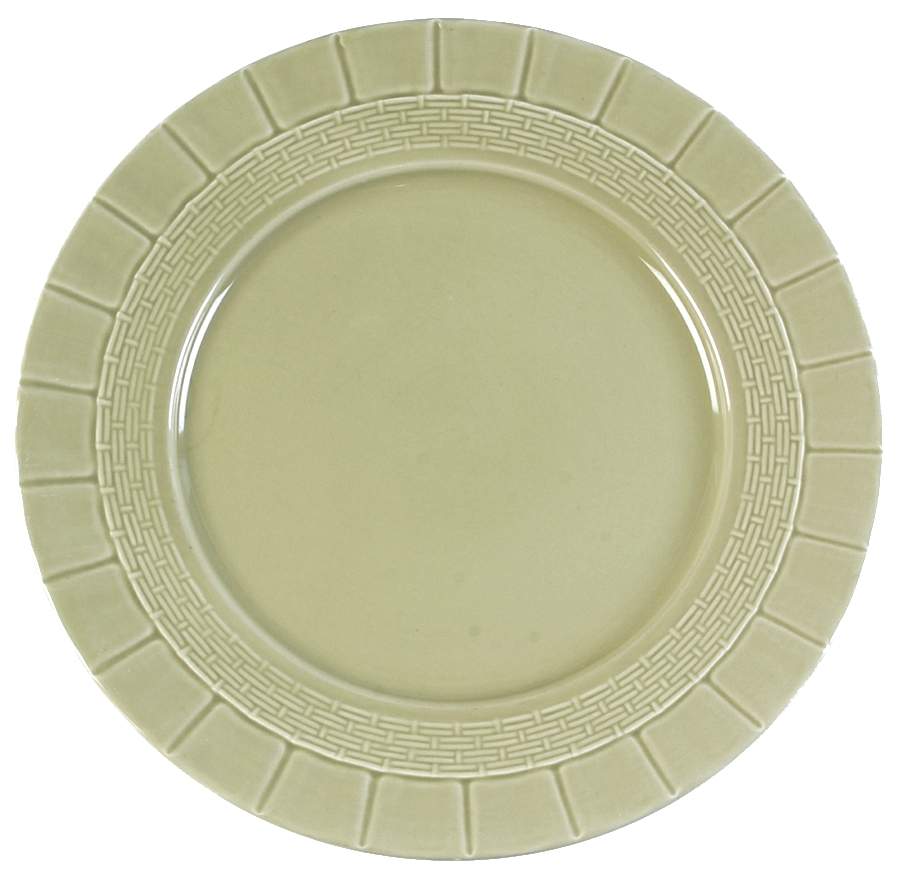 Basketweave Green Dinner Plate by Martha Stewart-1