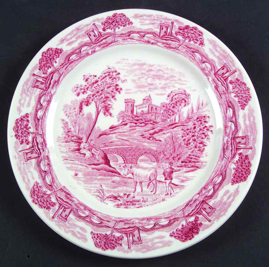 Devon Pink Luncheon Plate by Mayer (American)-1